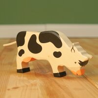 HOLZTIGER Kuh, grasend, schwarz