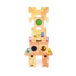 Bauspiel Optikklötze - 12 Teile im Holzrahmen