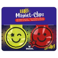 Magnet Clips mit LED Smile - Doppelpack