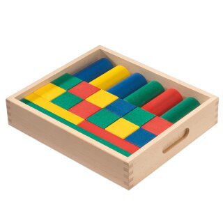 Großer Holzbaukasten – Mauerbausteine Bunt & Natur