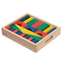 Br&uuml;ckenbausteine aus Holz &ndash; Formen in Bunt...