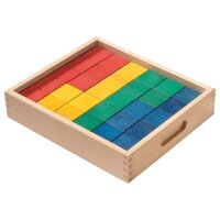 W&uuml;rfelbausteine aus Holz &ndash; Formen in Bunt...