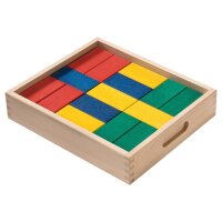 Quaderbausteine aus Holz &ndash; Formen in Bunt &amp; Natur