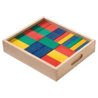 Geomixbausteine aus Holz &ndash; Formen in Bunt &amp; Natur