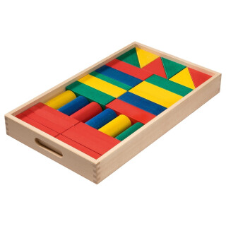 Maxi Holzbaustein-Kasten – Kreatives Bauen in Bunt