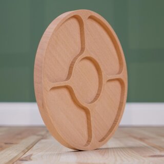 Legeschale Sonnenkreis aus Holz – flache Sortierschale für kreatives Ordnen