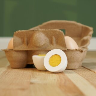 Eier mit Klettverbindung in Eierpappe, 6 Stück