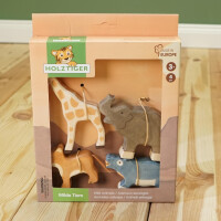 Wilde Tiere Set aus Holz – handgefertigte...