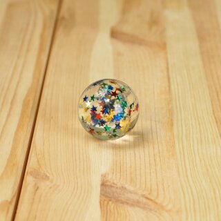 Glitzer-Flummi mit Sternen – Springball Ø 4,3 cm
