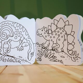 Stanz-Malbuch „Dinosaurier“ – Formgestanztes Ausmalbuch 21 x 21 cm