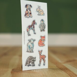 Glitter-Tattoos Tierbabys – hautfreundliche Glitzertattoos für Kinder