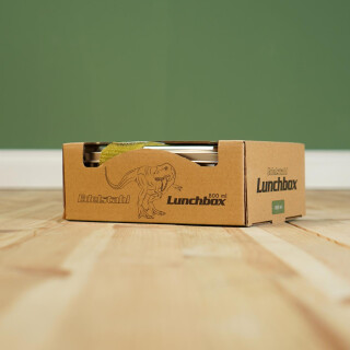 Edelstahl Brotdose mit Dinosaurier T-Rex Gravur