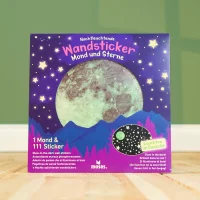 Nachtleuchtende Wandsticker Mond &amp; Sterne &ndash;...
