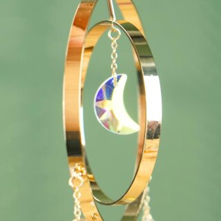 Omm for you Windspiel – Mond & Sterne Windspiel mit Klangstäben & Kristall