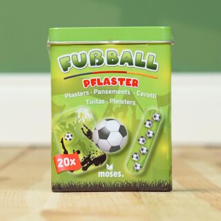 Fußball Pflasterdose – Kinderpflaster mit Fußballmotiven in Metallbox
