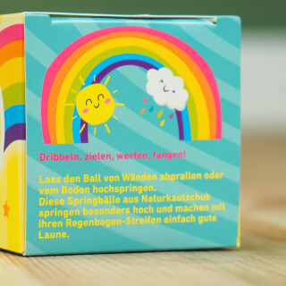 Regenbogen Springball – Naturkautschuk Flummi mit Farbverlauf