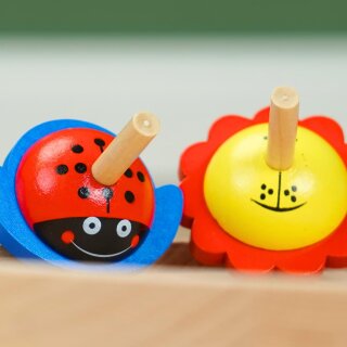 Tierkreisel Holz – Holzkreisel Kinder mit Tiermotiven