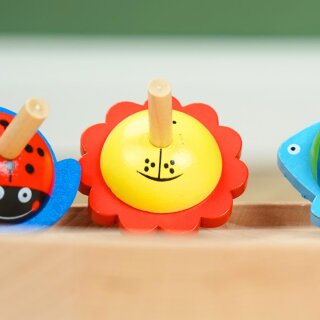 Tierkreisel Holz – Holzkreisel Kinder mit Tiermotiven