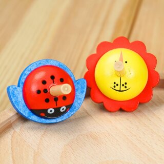 Tierkreisel Holz – Holzkreisel Kinder mit Tiermotiven