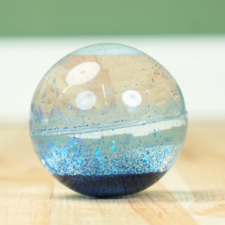 Regenbogen Glitter Ball Sensorik Kugel für Kinder Blau