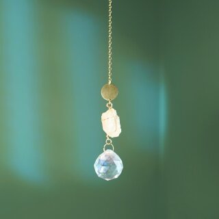 Citrin Sonnenfänger Rohstein & Kristall – Kristall Fensterdeko 35 cm