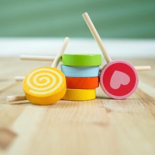 Holz Lollies 6 Stück