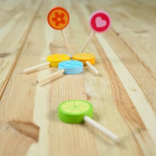 Holz Lollies 6 Stück