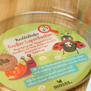 Krabbelkäfer Großer Lupenbecher aus Holz – Insektenbecher & Becherlupe für Kinder