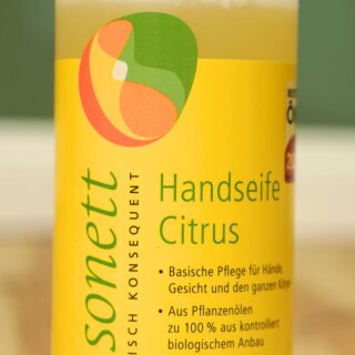 Sonett Handseife Citrus – Basische Bio Flüssigseife 100% biologisch abbaubar