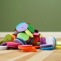 Filzscheiben bunt gelocht – kreative Bastelperlen...