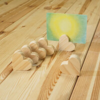 Kartenhalter Herz aus Holz – 6er Set | Tischdeko...