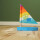 Pfützenschiffchen „Bunte Brise“ – schwimmfähiges Holz-Segelboot