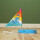 Pfützenschiffchen „Bunte Brise“ – schwimmfähiges Holz-Segelboot