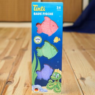Tinti Bade Fische – bunte Badefizzer in Fischform mit Beerenduft