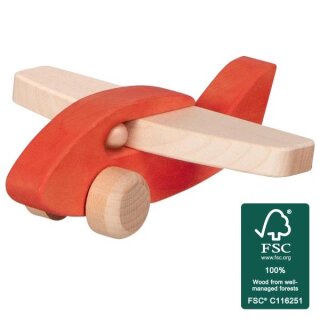 Greiffahrzeug Flugzeug aus Holz – erstes Holzflugzeug für kleine Kinderhände