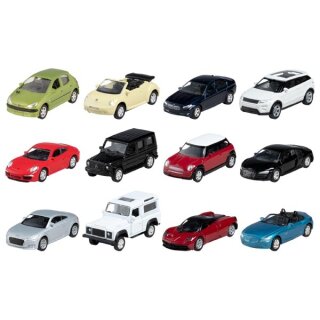 Überraschungsauto mit Rückzugmotor  aus 12 beliebten Fahrzeugmodellen