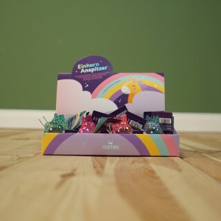 Holo Anspitzer Einhorn – funkelnder Einhorn-Anspitzer für Schule, Schreibtisch und Schultüte