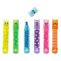 Monster Mini-Marker 6er Set – bunte Mini-Textmarker...