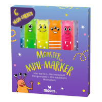 Monster Mini-Marker 6er Set – bunte Mini-Textmarker...