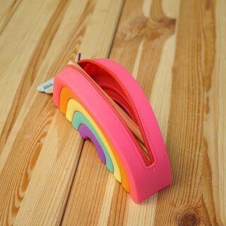 Regenbogen-Täschchen – buntes Silikonmäppchen für Schule, Schultüte und kreative Ordnung