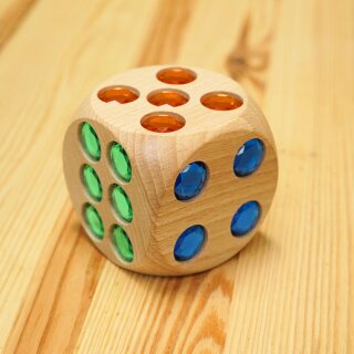 Augenwürfel Maxi aus Holz – Glitzerwürfel zum Spielen, Lernen & Entdecken