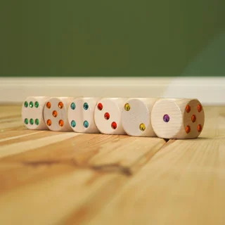 Augenwürfel Maxi aus Holz – Glitzerwürfel zum Spielen, Lernen & Entdecken