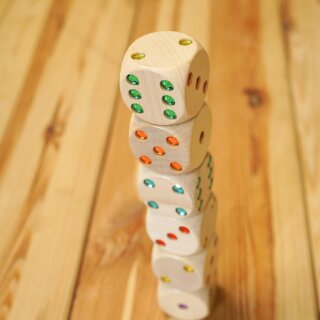 Augenwürfel Maxi aus Holz – Glitzerwürfel zum Spielen, Lernen & Entdecken