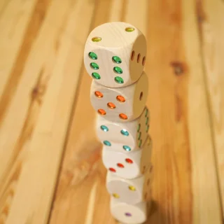 Augenwürfel Maxi aus Holz – Glitzerwürfel zum Spielen, Lernen & Entdecken