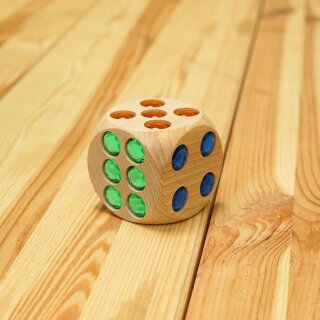 Augenwürfel Maxi aus Holz – Glitzerwürfel zum Spielen, Lernen & Entdecken