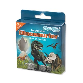 TapirElla Leuchtsticker Dinosaurier – 12 Glow-in-the-Dark Wandsticker für Kinderzimmer
