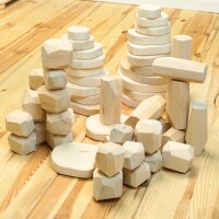 Klassenset mit 56 hochwertigen Holzbausteinen –...